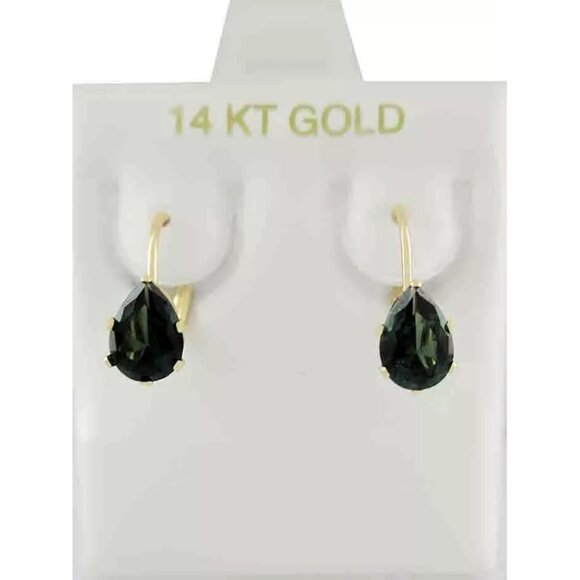 Genuine 2.28 Cts Tsavorite Dangle Earrings 14k Gold